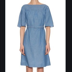 A.P.C. Position Chambray Belted Dress Blue 36